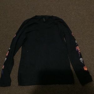 Girls Black Adidas flower long sleeve shirt size 14-16